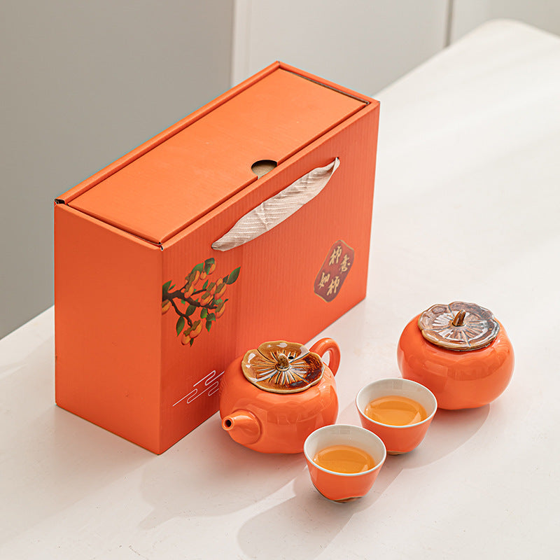Flag Village Gift Box With Hand Gift Set Ceramic Tea Set Suit
