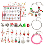 Flag Village DIY Creative Kids Bracelet Ornament 24 Grid Calendar Christmas Surprise Blind Box Silver Set