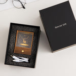Flag Village Wooden Box Square Crystal Ball Elk Cloud Night Light Christmas Birthday Gift