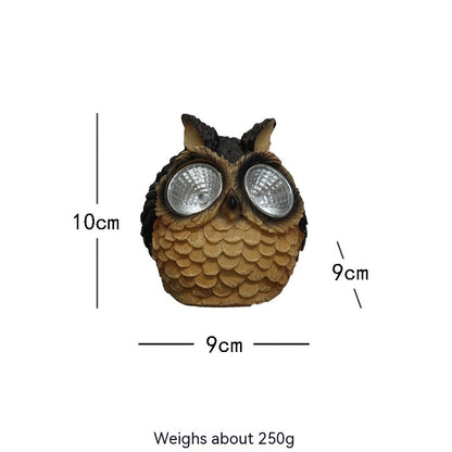 Flag Village Solar Resin Owl Decorative Products LED Lights Creative Outdoor Courtyard Decoration Gifts