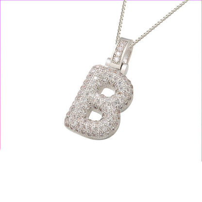 Flag Village Clavicle Chain Copper Micro Inlaid Zircon 26 Letter Pendant Necklace For Women's Birthday Jewelry Gifts