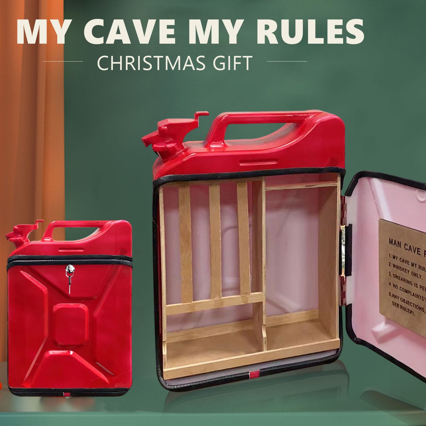 Flag Village Wine Cabinet Oil Drum Box Gift Can Bar Set Christmas Decoration