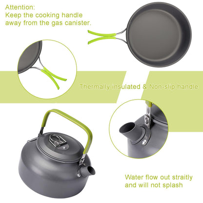 Flag Village Camping Cooker Outdoor Teapot Combination Picnic Pot Set