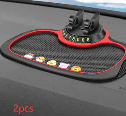 Flag Village Auto Tools Non-Slip Car Phone Pad For 4-in-1 Car Parking Number Card Anti-Slip Mat Auto Phone Holder Sticky Anti Slide Dash Phone Mount