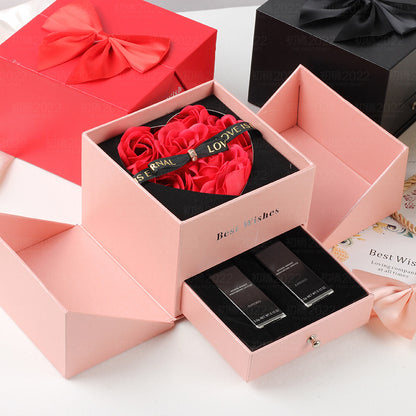 Flag Village Double Life Rose Jewelry Packaging Gift Box