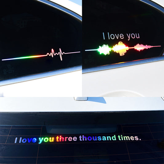 Flag Village Auto Tools Car Electrocardiogram Creative Sound Wave Chart Car Sticker