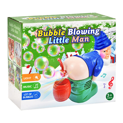 Flag Village Electric Santa Claus Bubbles Machine Blowing Bubbles Music Light Entertainment Toy Prank Funny Ornament Christmas Gifts Christmas Decorations