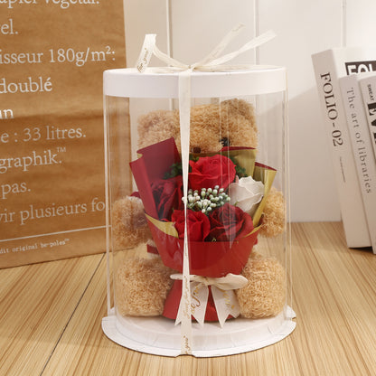 Flag Village Bear Gift Box Doll Flower Crafts