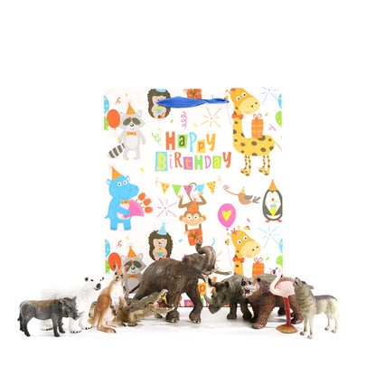 Flag Village Simulation Animal Toy Model Set Gift Box