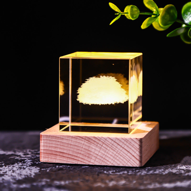 Flag Village Moon Solar System Galaxy Crystal Cube Decoration Gifts