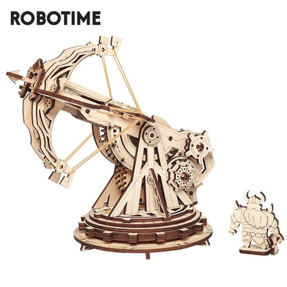 Flag Village Robotime ROKR Siege Heavy Ballista 3D Wooden Puzzle War Game Assembly Toys Gifts for Children Boys Kids KW401 Dropshipping