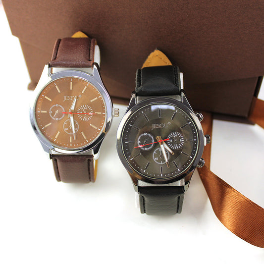 Flag Village Men's Creative Packed Gift Box Watches Set Quartz Wrist Watch  Belt Wallet Cufflinks Pen Suit Mens Christmas Valentine's Gifts