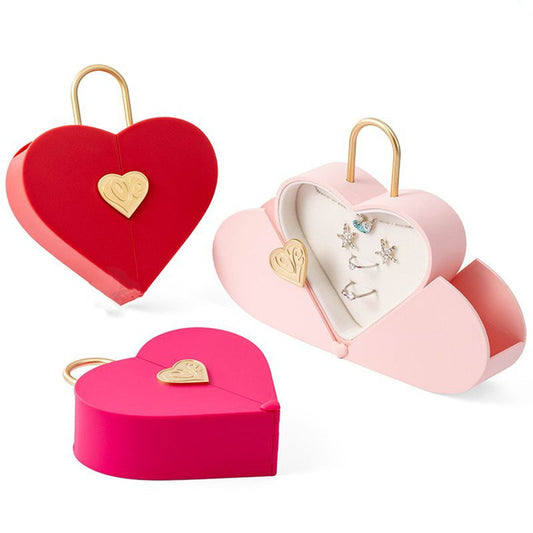 Flag Village Creative Set Jewelry Box Portable Heart-shaped Double