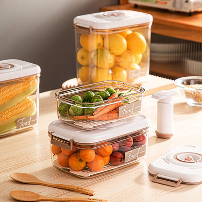 Flag Village Food Vacuum Storage Box With Free Vacuum Kitchen Sealer Container Transparent Organization Sealed Tank Cans Lunch Box Gift