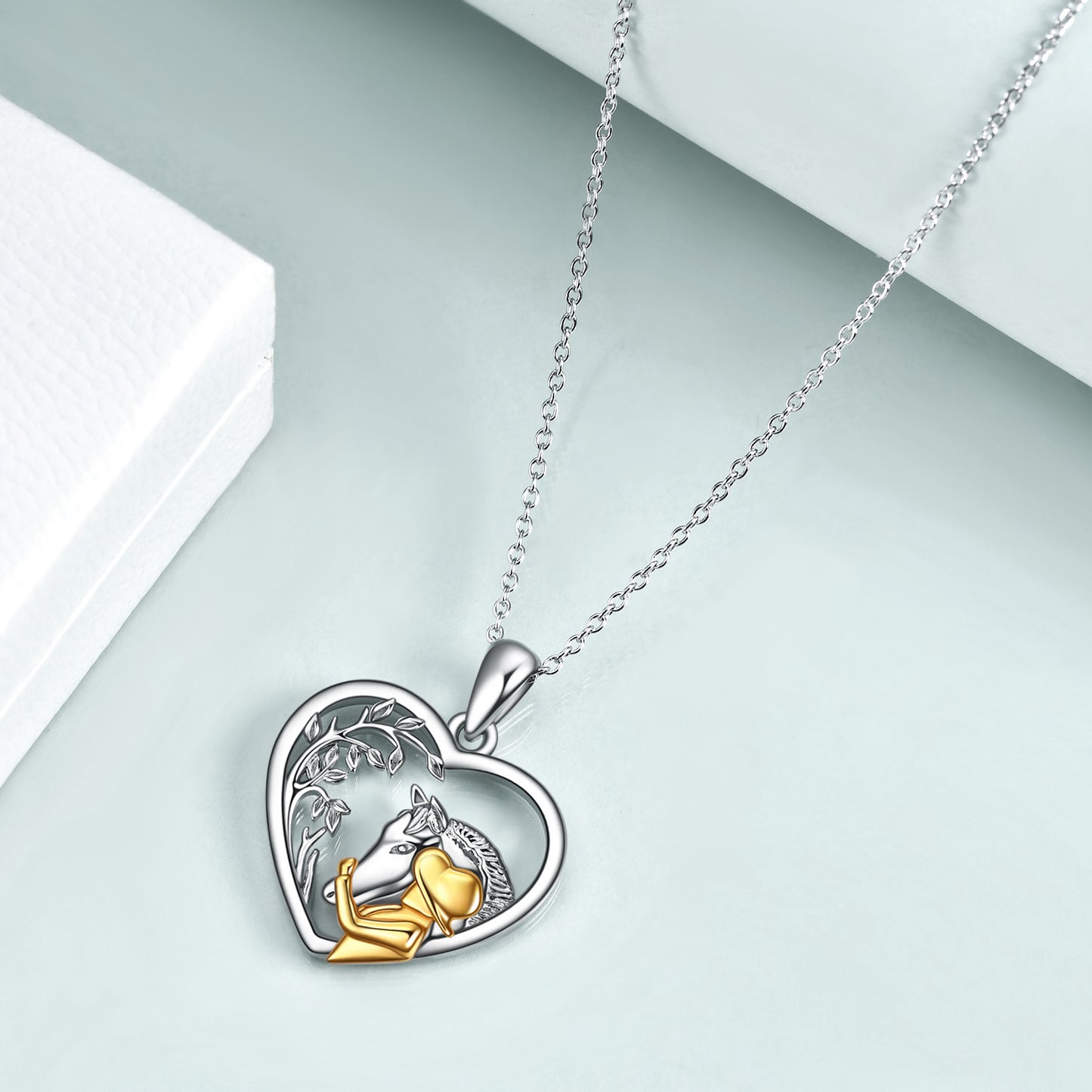 Flag Village Horse Boys Girls Pendant Necklace Gifts Locket Necklace that holds pictures for Family