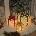 Flag Village Remote Control Christmas Gift Box Lights Christmas Three-piece Decoration