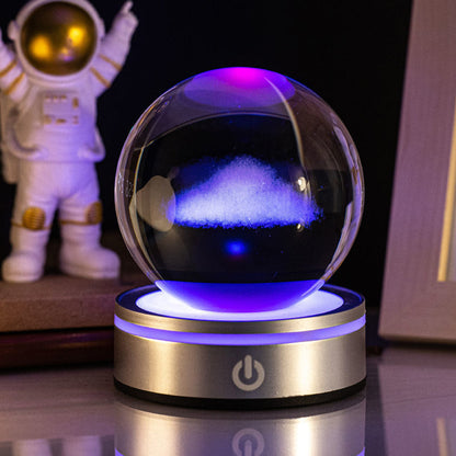 Flag Village Creative 3D Inner Carving Luminous Crystal Ball Colorful Gradient Small Night Lamp Home Decorations Gifts Selection