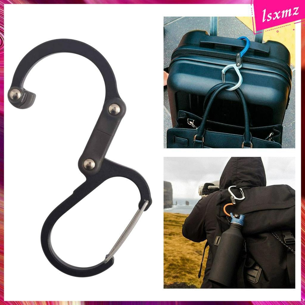 Flag Village Hybrid Gear Clip - Carabiner Rotating Hook Clip Non-Locking Strong Clips For Camping Fishing Hiking Travel Backpack Out