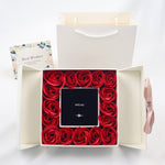 Flag Village Rose Box Double Door Jewelry Box Valentine's Day Bow Gift Box Necklace Locket