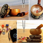 Flag Village Buddha Sound Natural Crystal Raw Stone Yoga Crushed Stone Gem Set Red Wooden Box Gift