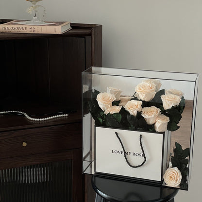 Flag Village Valentine's Day Rose Eternal Flower Acrylic Gift Box