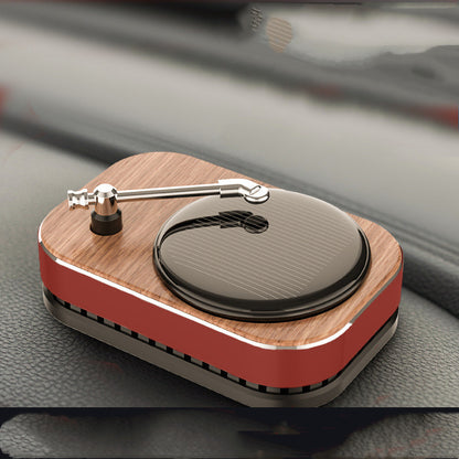 Flag Village Auto Tools Solar Record Player Rotating Perfume Car Accessories Aromatherapy Decoration