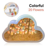 Flag Village Tulip Night Lamp DIY Material Cloud Tulips Night Lamp Decorative Mirrors Photo Frame LED Table Lights Korean Creative Desk Bedroom Handmade Birthday Gifts