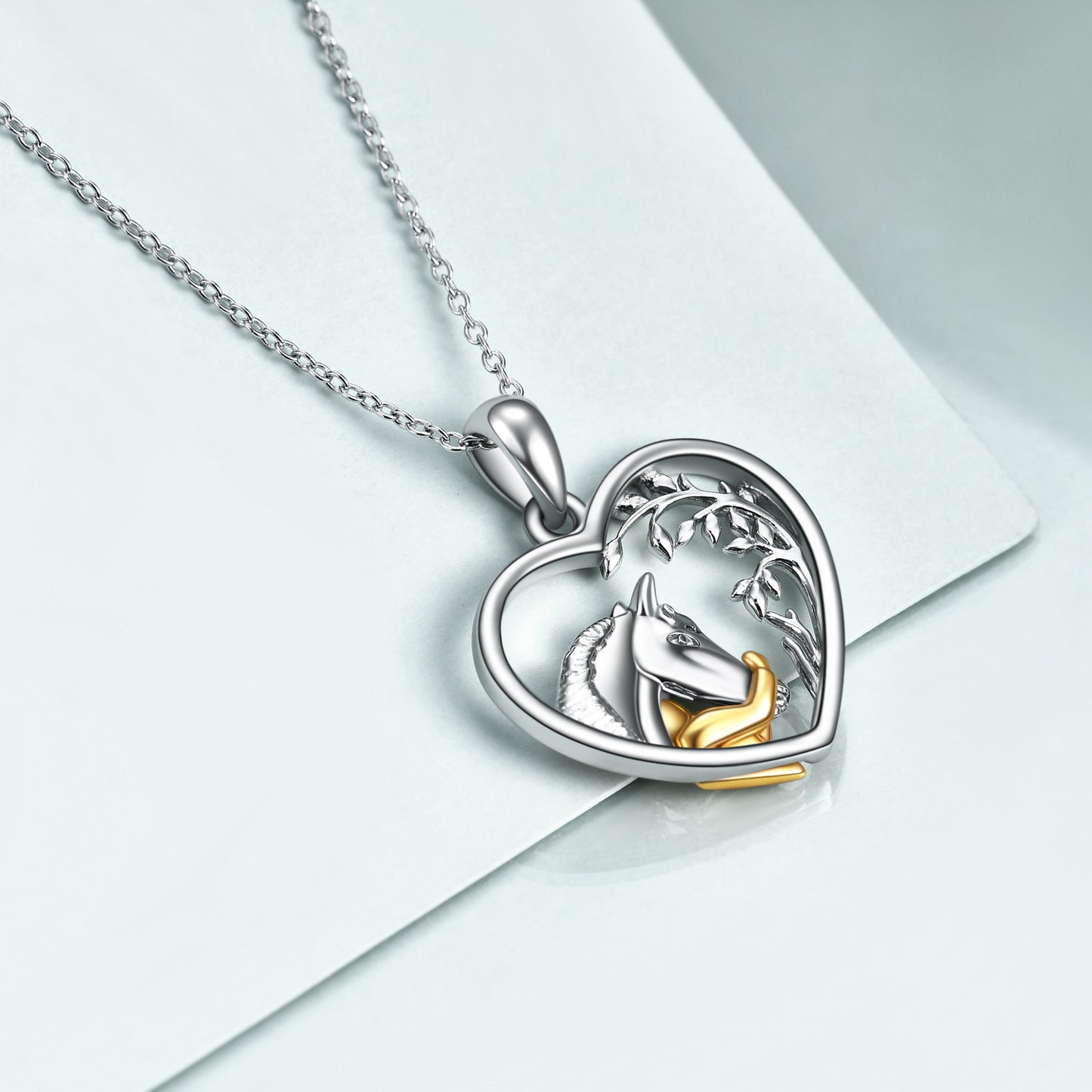 Flag Village Horse Boys Girls Pendant Necklace Gifts Locket Necklace that holds pictures for Family