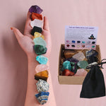 Flag Village Natural Crystal Original Stone Set Energy Crystal Unpolished Semi Precious Amethyst Gift Box