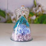 Flag Village Eternal Flower Gift Box Angel Glass Cover Dried Rose Gift Box For Christmas New Year Valentine's Day Home Decor