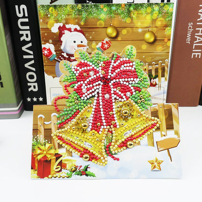 Flag Village Christmas DIY Diamond Painting Greeting Cards 5D Cartoon Birthday Postcards Kids Festival Embroidery Greet Cards Gifts