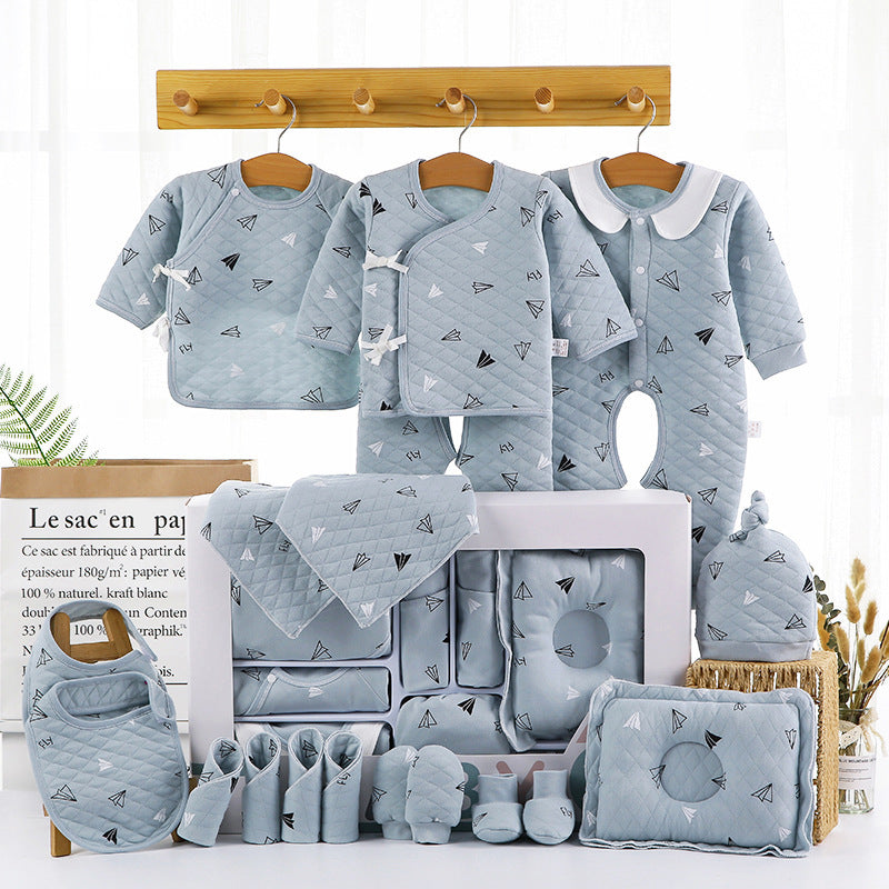 Flag Village Baby Full Moon Gift Baby Clothes Newborn Gift Box 18 Pieces Set Newborn Baby Clothes Combed Cotton