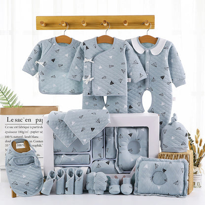 Flag Village Baby Full Moon Gift Baby Clothes Newborn Gift Box 18 Pieces Set Newborn Baby Clothes Combed Cotton