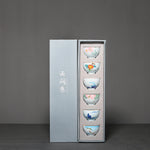 Flag Village Hand-painted Flower Kung Fu Tea Set Ceramic Household Tea Cup Gift Box