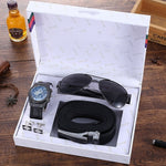 Flag Village Business Belt Wallet Wrist Watch Pen Gift Box Set For Men
