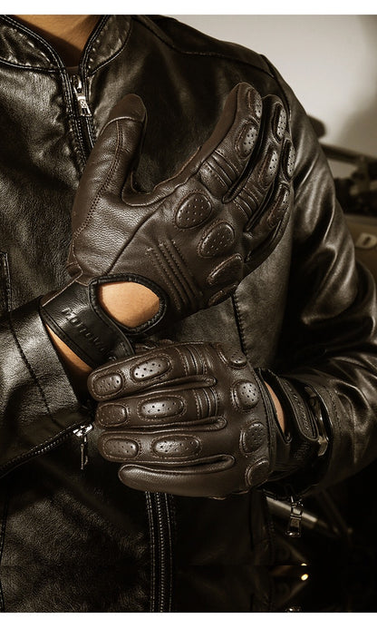 Flag Village outdoor Off-road Racing Protective Motorcycle Leather Gloves