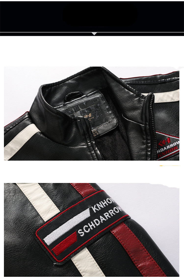 Flag Village Men's Leather Street Motorcycle Racing Suit Racing suit