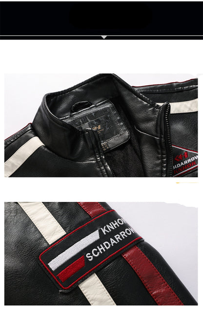 Flag Village Men's Leather Street Motorcycle Racing Suit Racing suit