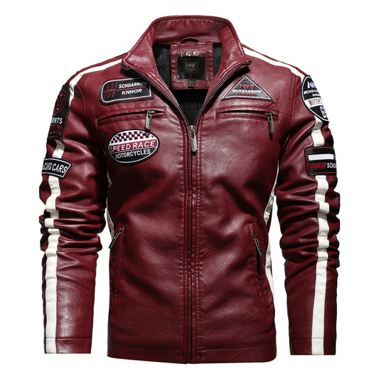 Flag Village Men's Leather Street Motorcycle Racing Suit Racing suit