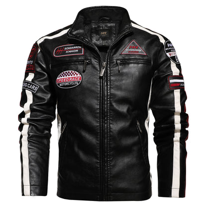 Flag Village Men's Leather Street Motorcycle Racing Suit Racing suit
