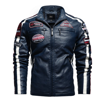Flag Village Men's Leather Street Motorcycle Racing Suit Racing suit