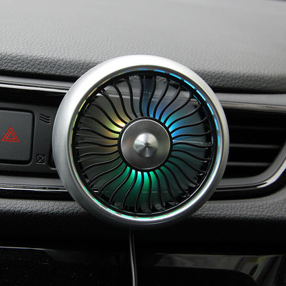 Flag Village Car USB Fan Air Outlet Lighting Creative Car Interior Car Auto Supplies ABS