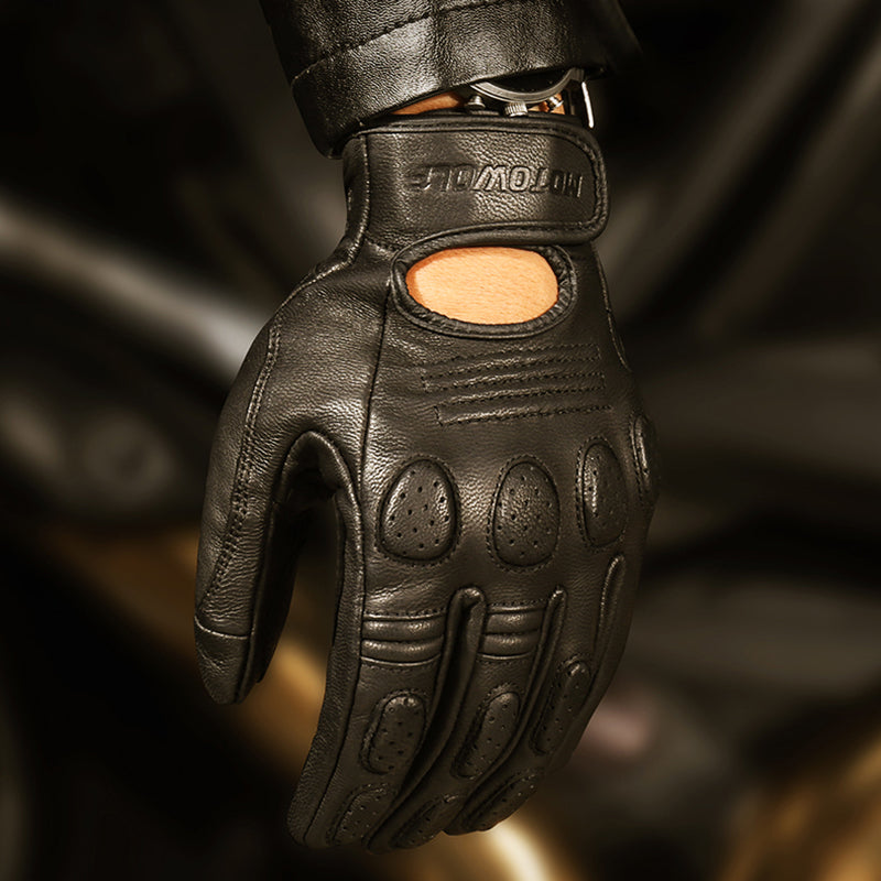 Flag Village outdoor Off-road Racing Protective Motorcycle Leather Gloves