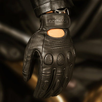 Flag Village outdoor Off-road Racing Protective Motorcycle Leather Gloves