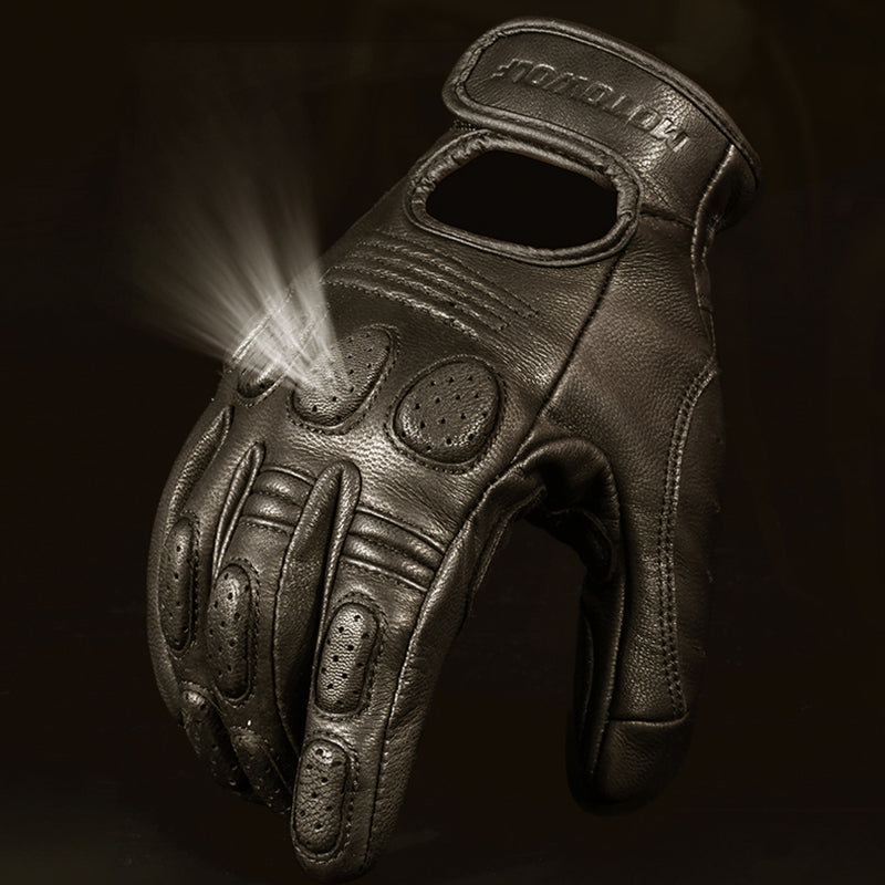 Flag Village outdoor Off-road Racing Protective Motorcycle Leather Gloves