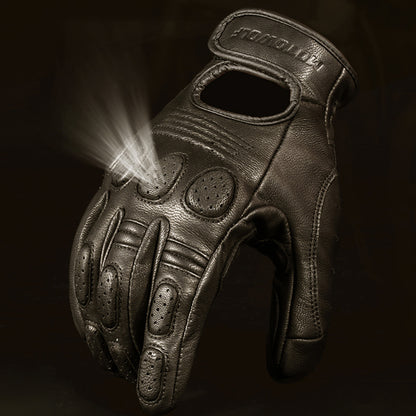 Flag Village outdoor Off-road Racing Protective Motorcycle Leather Gloves