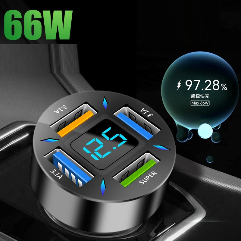 Flag Village Four-port Car Charger 4 Port USB Car Charger 7000MA